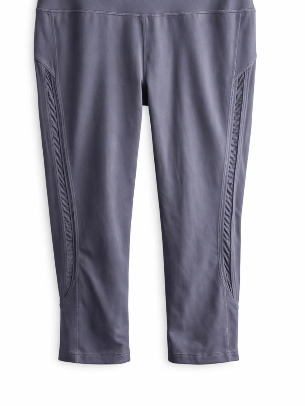 Lululemon Mesh Panel Crop Leggings Size 10 Gray Purple Athleisure Yoga Gym